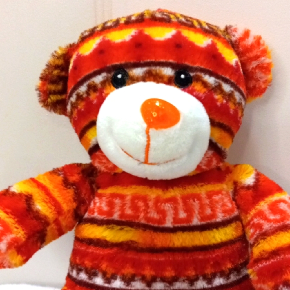 Totally Teddies Orange,Brown, White,Yellow Southwest Soft Plush.
